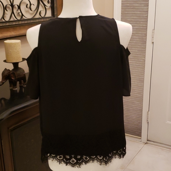 Madewell Black Cold Shoulder Top Size XS - Picture 3 of 8